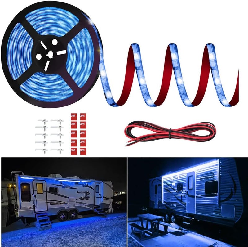 Vbakor RV Awning LED Light Strip, 13FT 12V for Camper Motorhome Travel Trailer Concession Stands Food Trucks, Waterproof Exterior for Party BBQ - Image 1